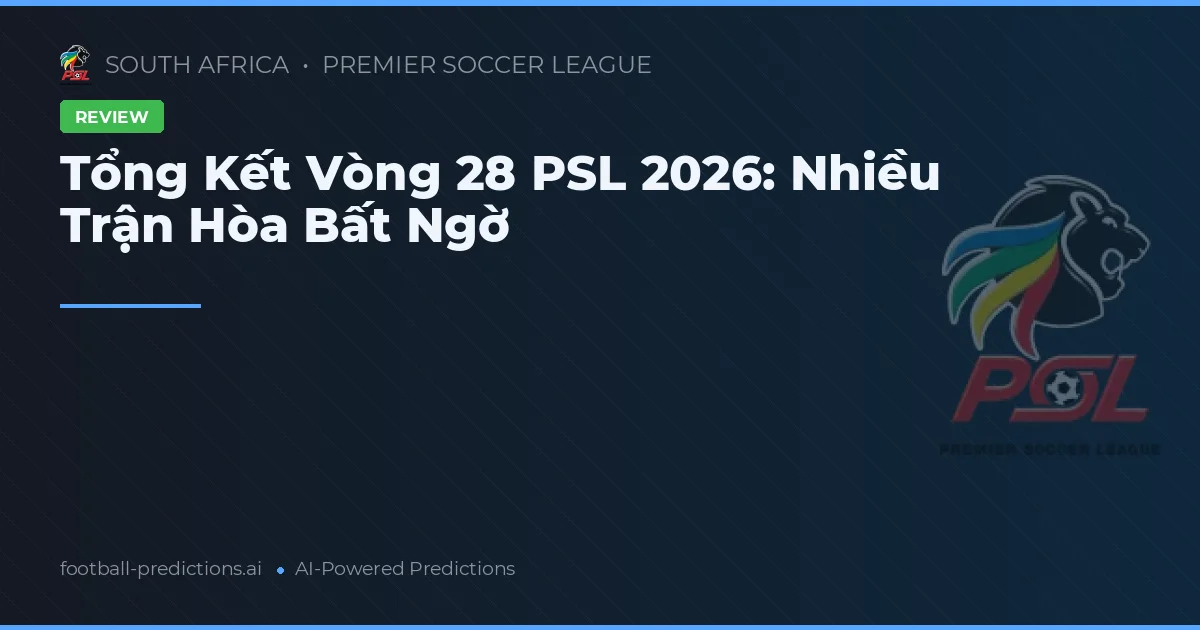 Tổng Kết Vòng 28 PSL 2026: Nhiều Trận Hòa Bất Ngờ