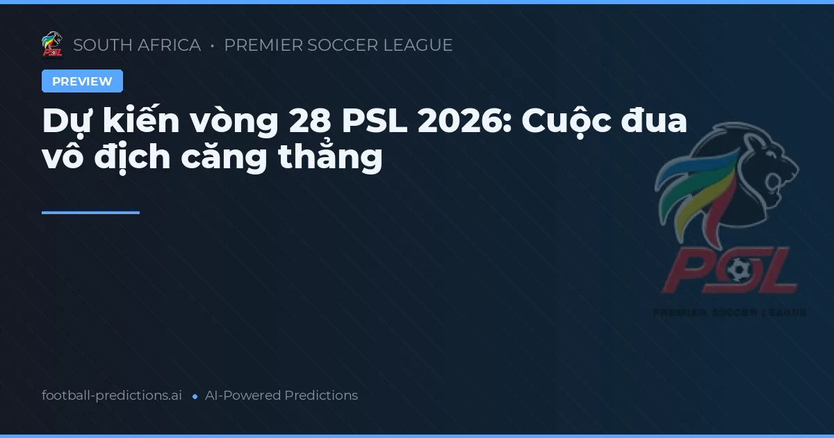 Dự kiến vòng 28 PSL 2026: Cuộc đua vô địch căng thẳng
