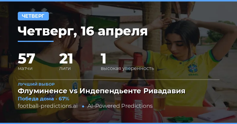 Прогнозы на матчи в четверг 16 апреля 2026