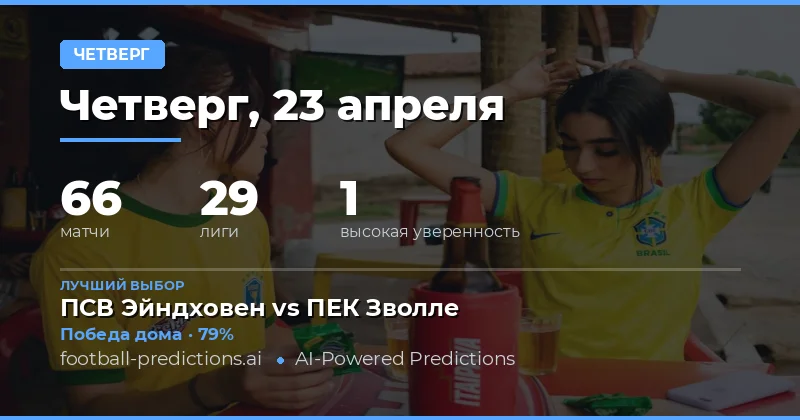Прогнозы на матчи в четверг 23 апреля 2026