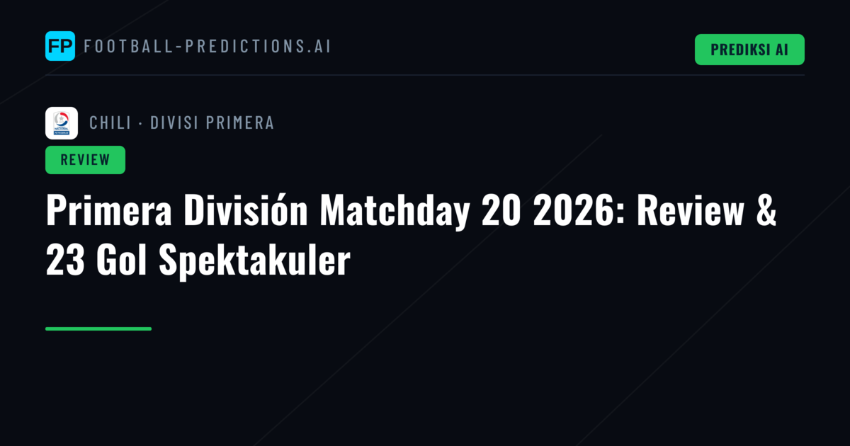 Primera División Matchday 20 2026: Review & 23 Gol Spektakuler