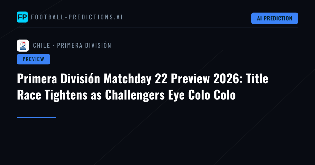 Primera División Matchday 22 Preview 2026: Title Race Tightens as Challengers Eye Colo Colo