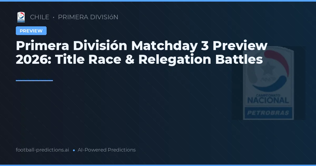 Primera División Matchday 3 Preview 2026: Title Race & Relegation Battles