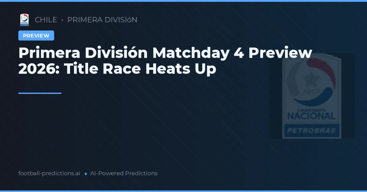 Primera División Matchday 4 Preview 2026: Title Race Heats Up
