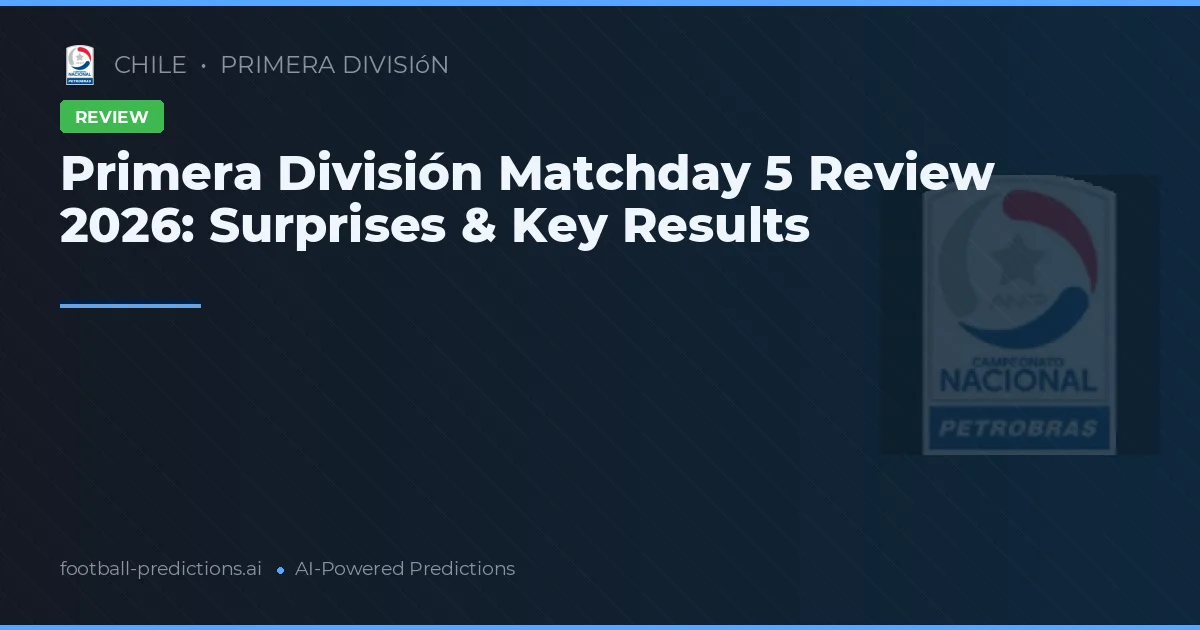 Primera División Matchday 5 Review 2026: Surprises & Key Results