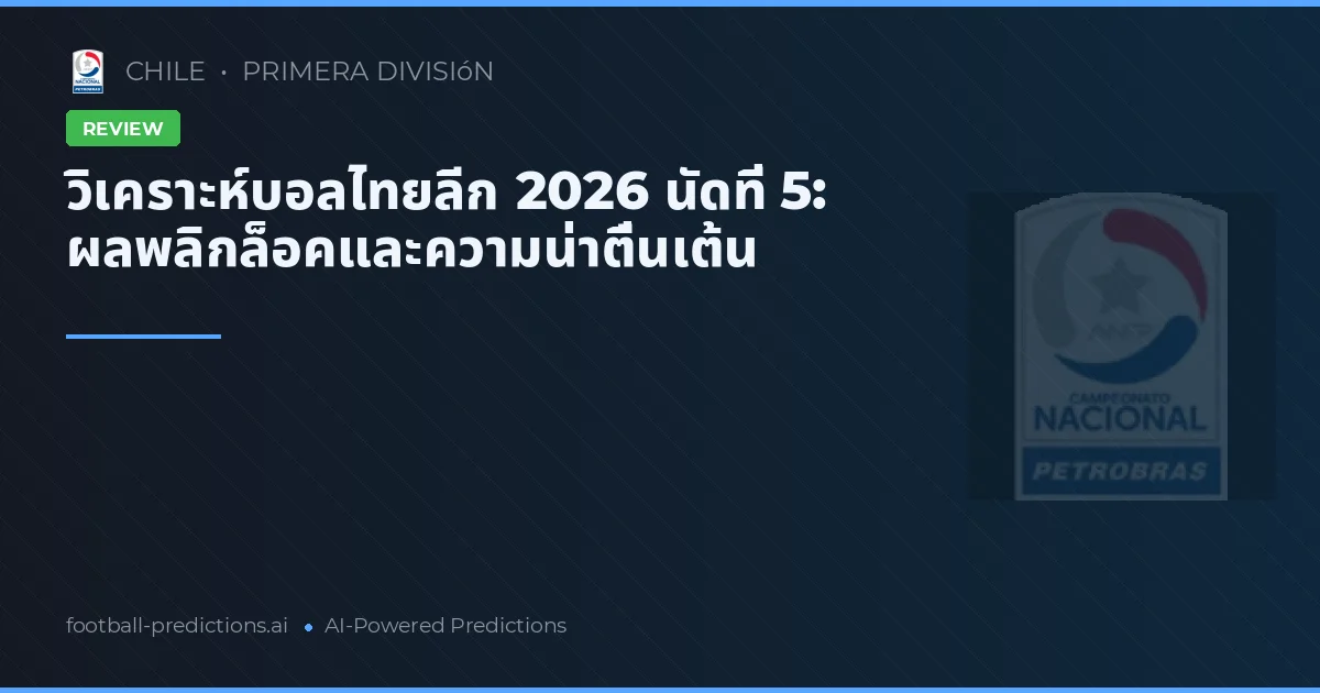 วิเคราะห์บอลไทยลีก 2026 นัดที่ 5: ผลพลิกล็อคและความน่าตื่นเต้น