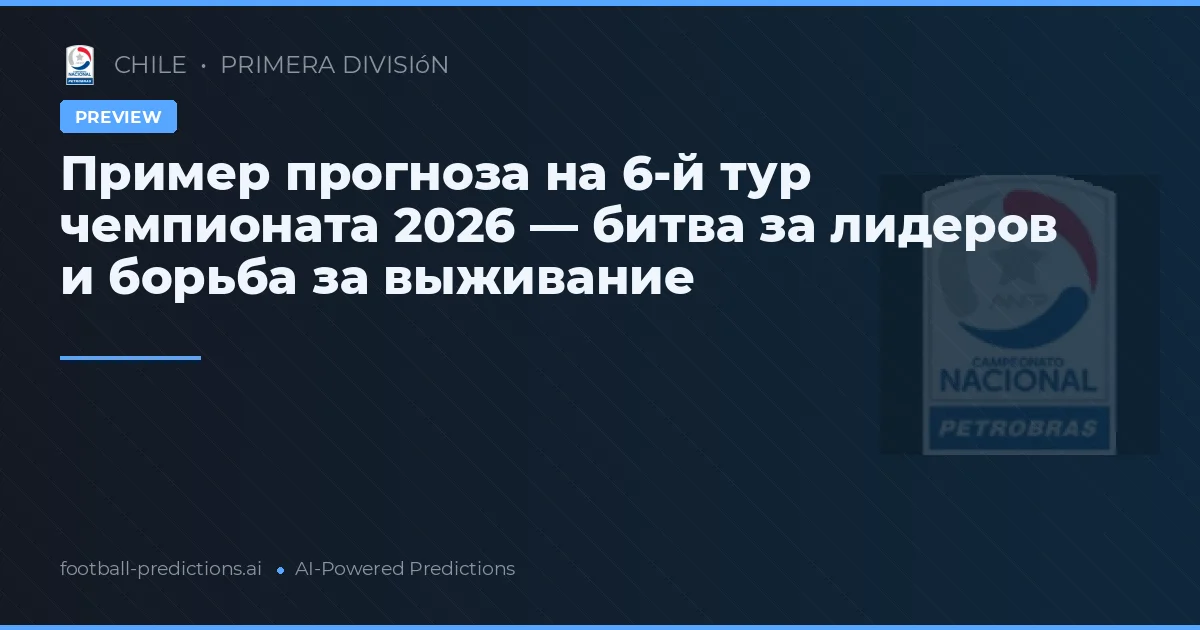 Пример прогноза на 6-й тур чемпионата 2026 — битва за лидеров и борьба за выживание