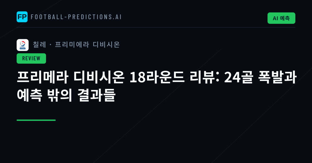 프리메라 디비시온 18라운드 리뷰: 24골 폭발과 예측 밖의 결과들