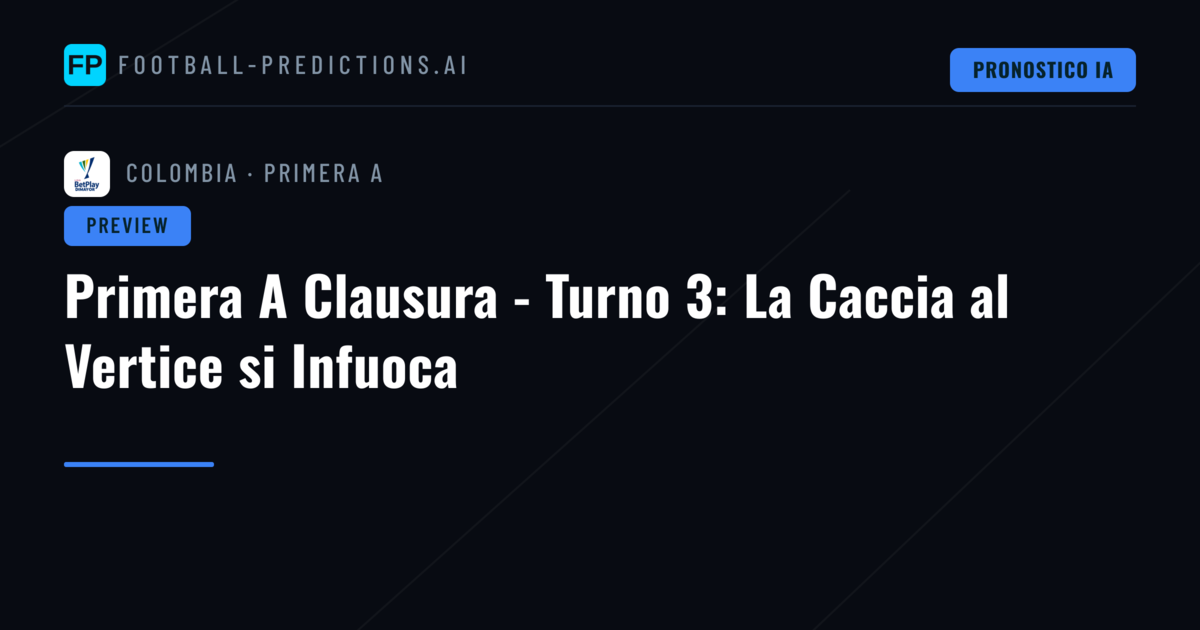 Primera A Clausura - Turno 3: La Caccia al Vertice si Infuoca
