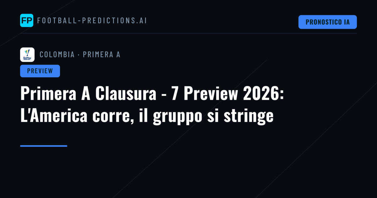 Primera A Clausura - 7 Preview 2026: L'America corre, il gruppo si stringe