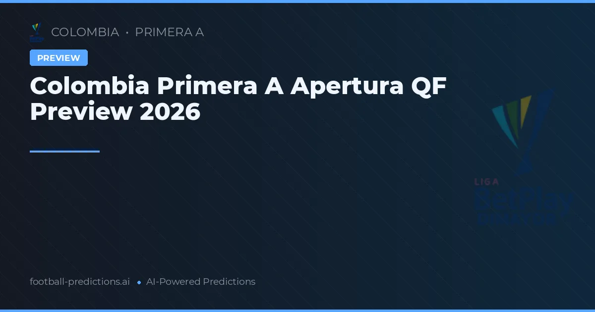 Colombia Primera A Apertura QF Preview 2026