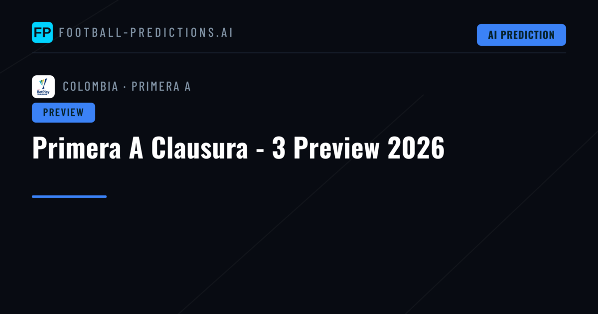 Primera A Clausura - 3 Preview 2026