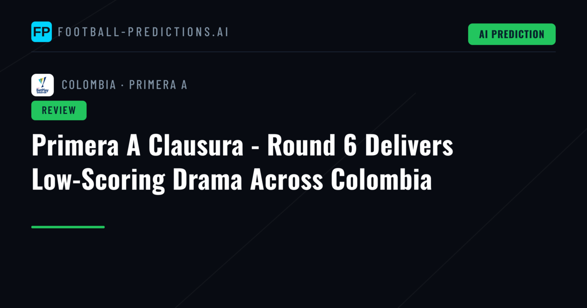 Primera A Clausura - Round 6 Delivers Low-Scoring Drama Across Colombia
