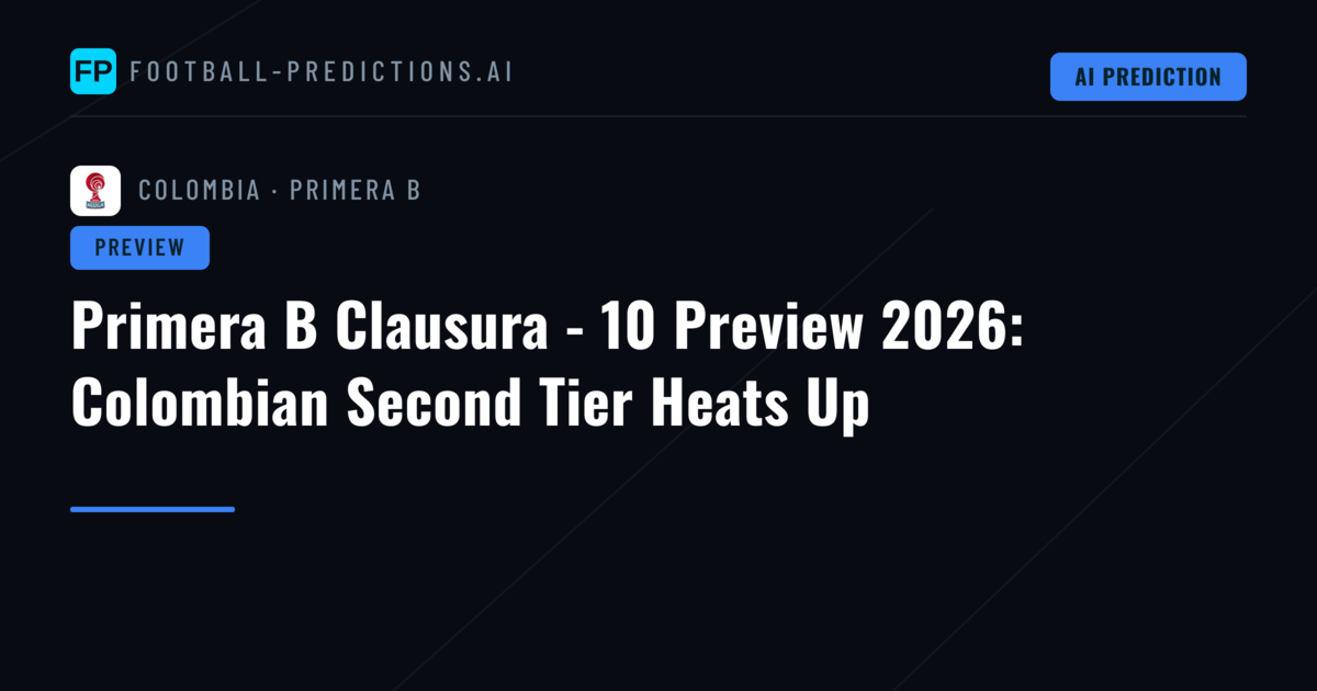 Primera B Clausura - 10 Preview 2026: Colombian Second Tier Heats Up