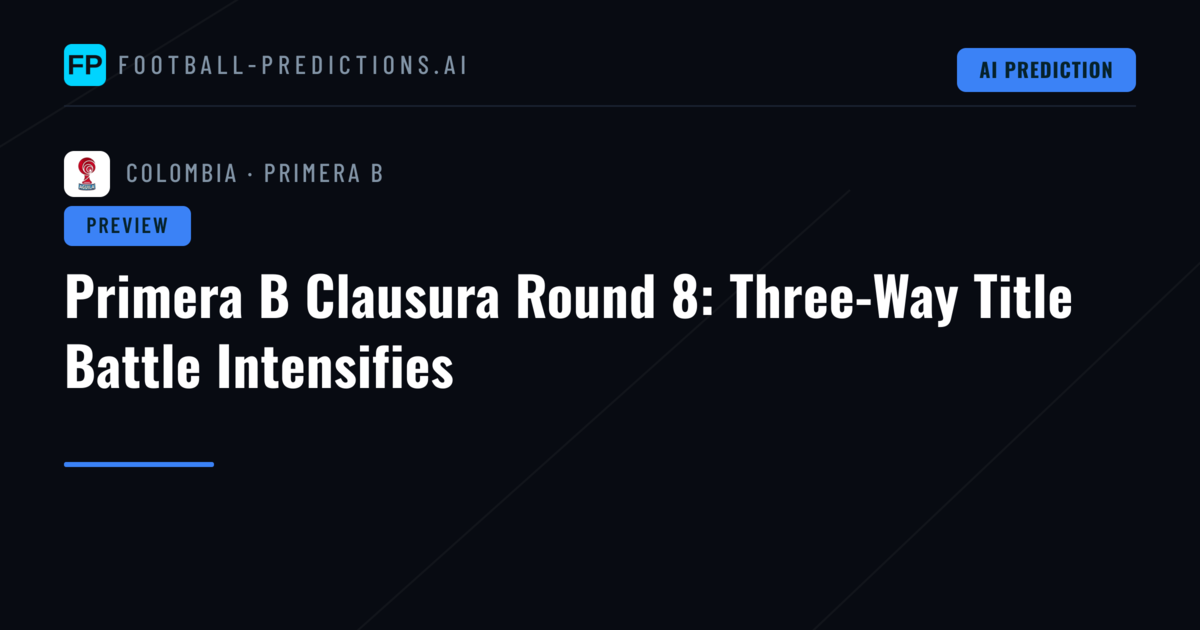 Primera B Clausura Round 8: Three-Way Title Battle Intensifies