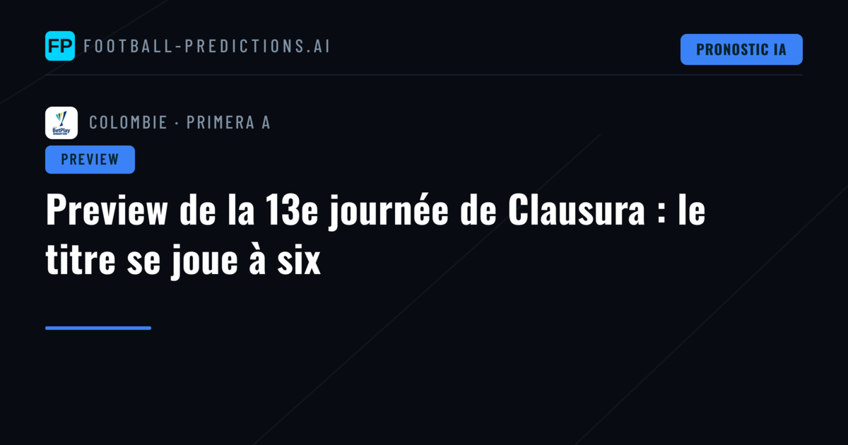 Preview de la 13e journée de Clausura : le titre se joue à six