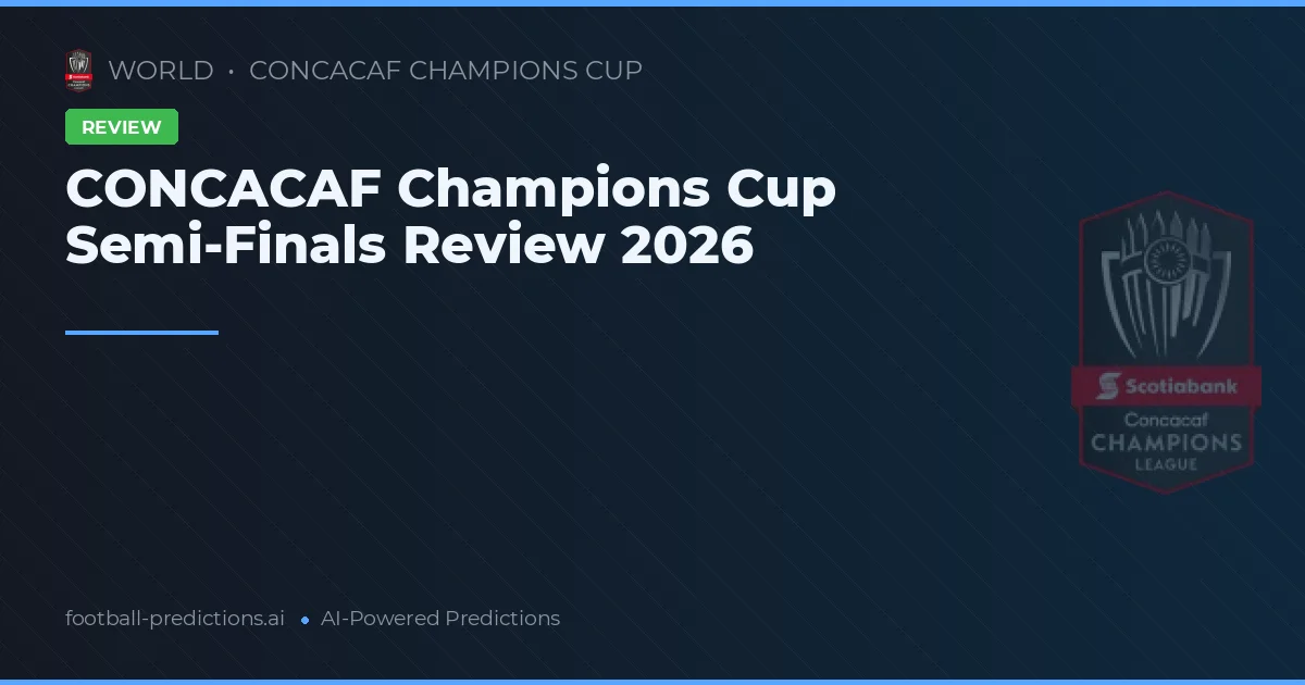 CONCACAF Champions Cup Semi-Finals Review 2026