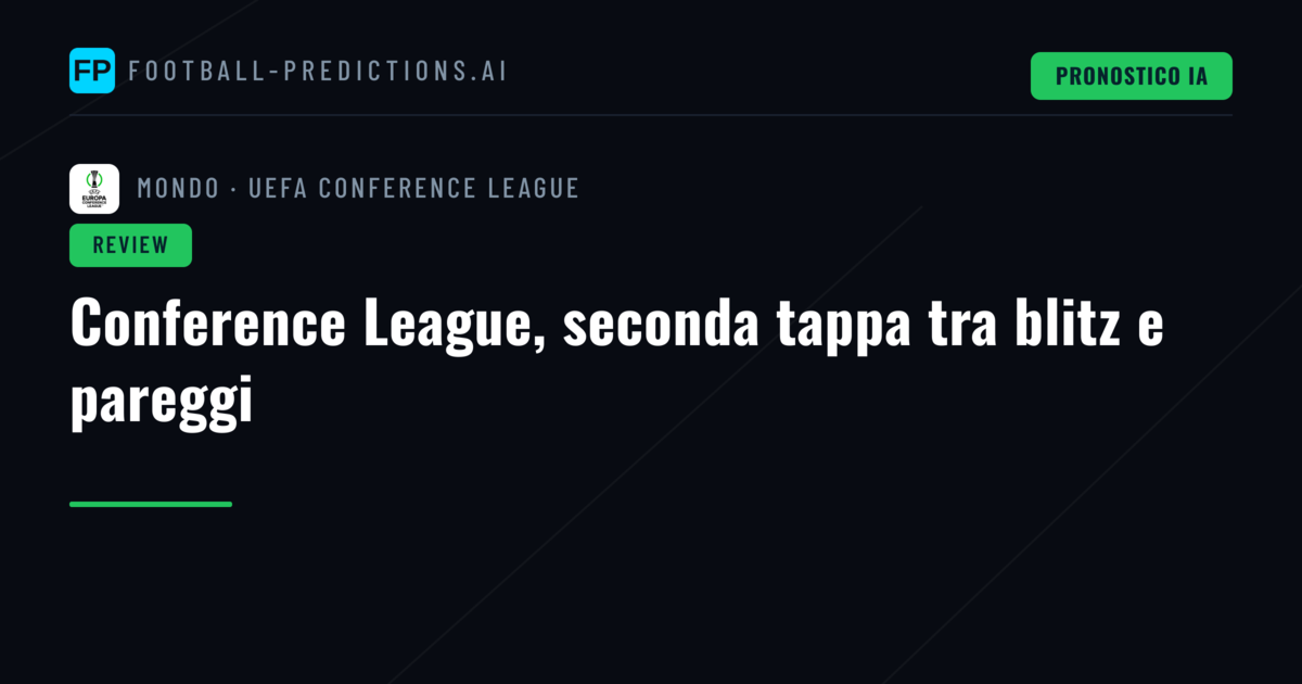 Conference League, seconda tappa tra blitz e pareggi