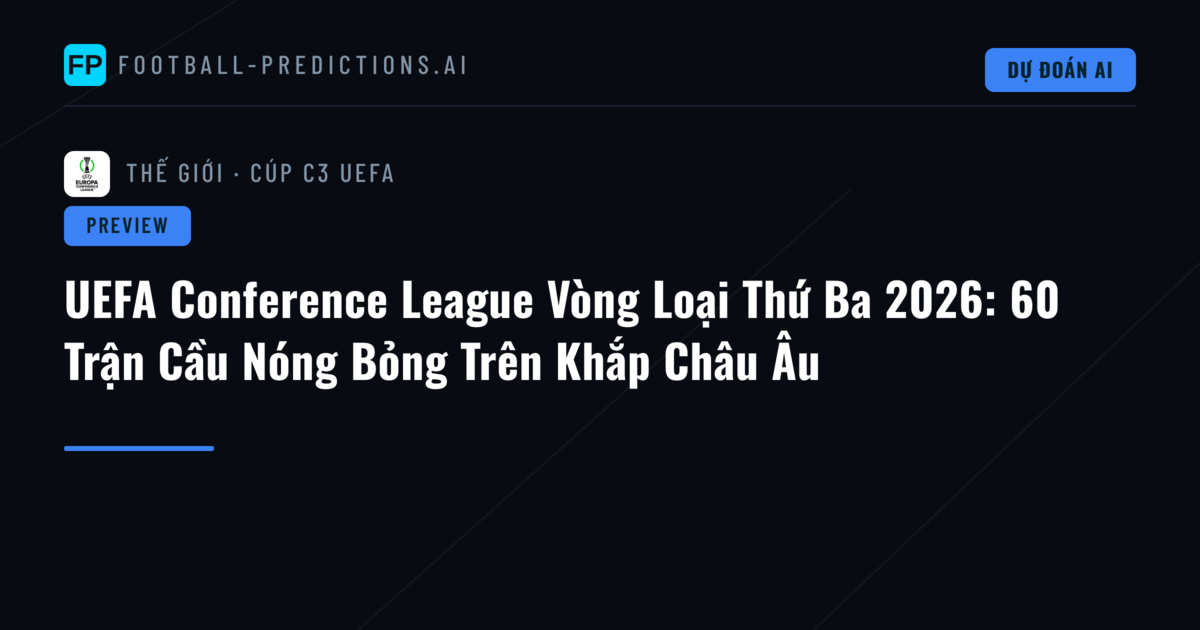 UEFA Conference League Vòng Loại Thứ Ba 2026: 60 Trận Cầu Nóng Bỏng Trên Khắp Châu Âu