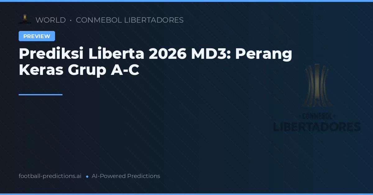 Prediksi Liberta 2026 MD3: Perang Keras Grup A-C