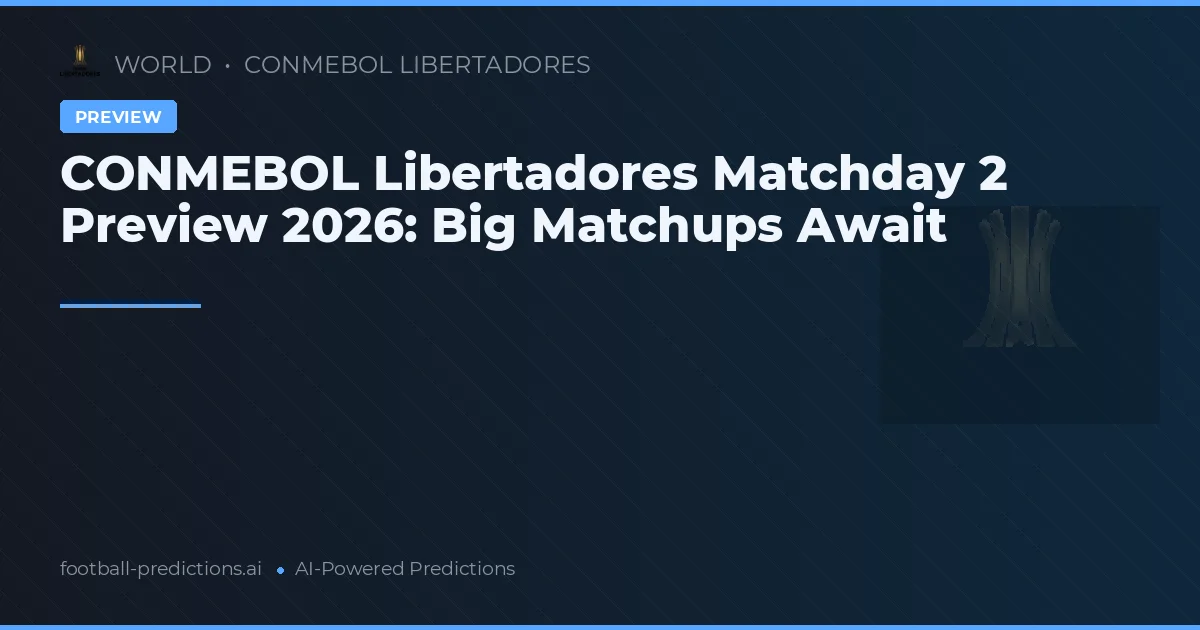 CONMEBOL Libertadores Matchday 2 Preview 2026: Big Matchups Await