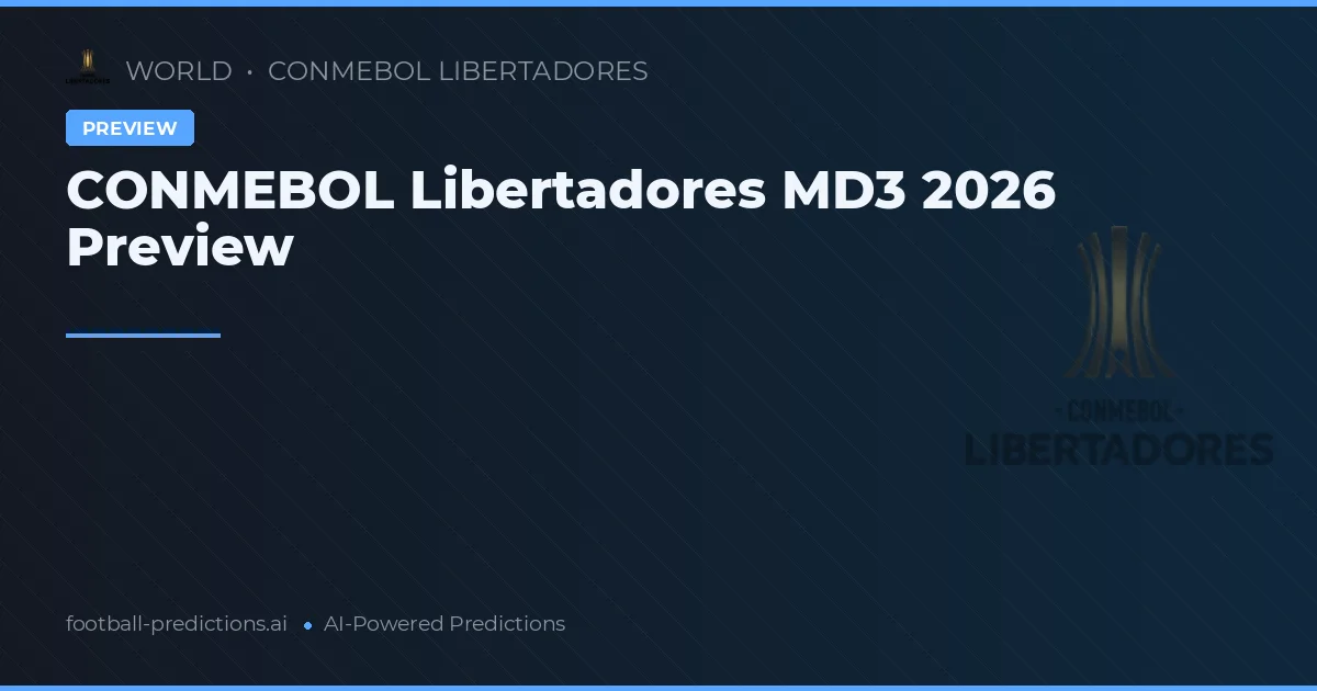 CONMEBOL Libertadores MD3 2026 Preview