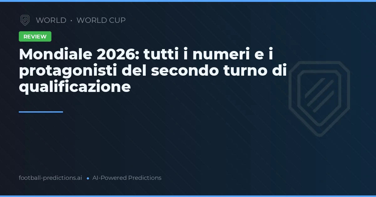 Mondiale 2026: tutti i numeri e i protagonisti del secondo turno di qualificazione