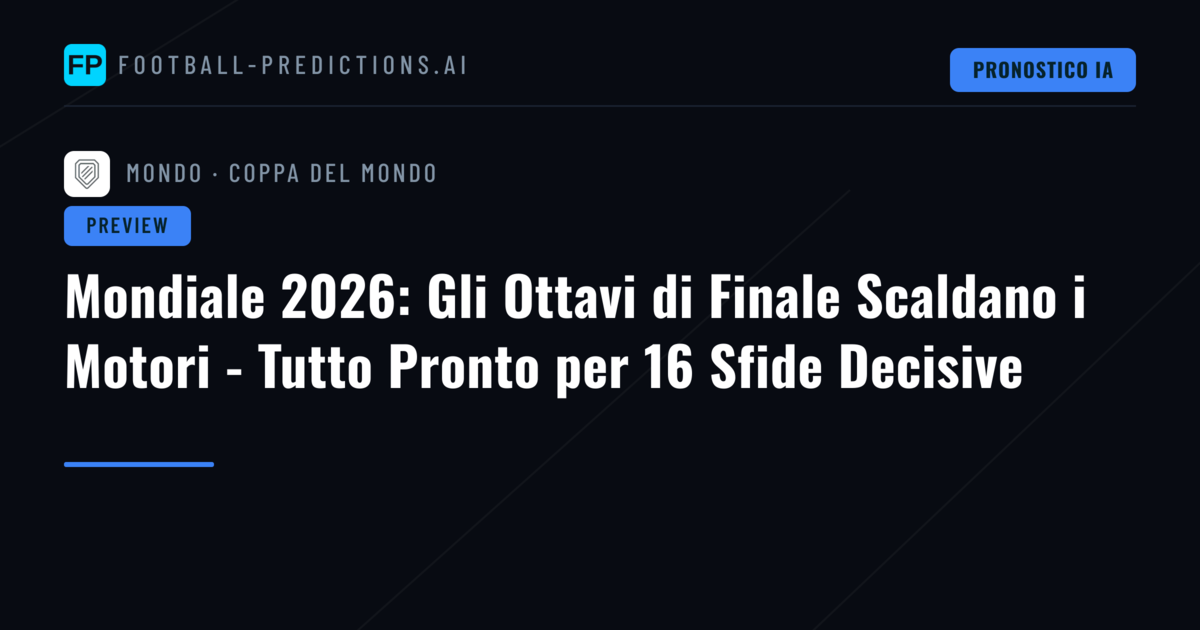 Mondiale 2026: Gli Ottavi di Finale Scaldano i Motori - Tutto Pronto per 16 Sfide Decisive