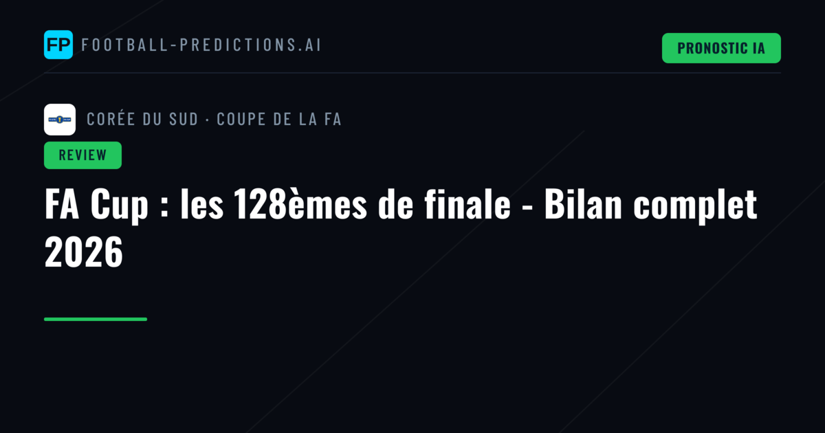 FA Cup : les 128èmes de finale - Bilan complet 2026