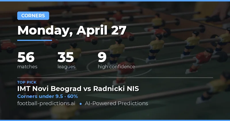 Corners Betting Preview for April 27