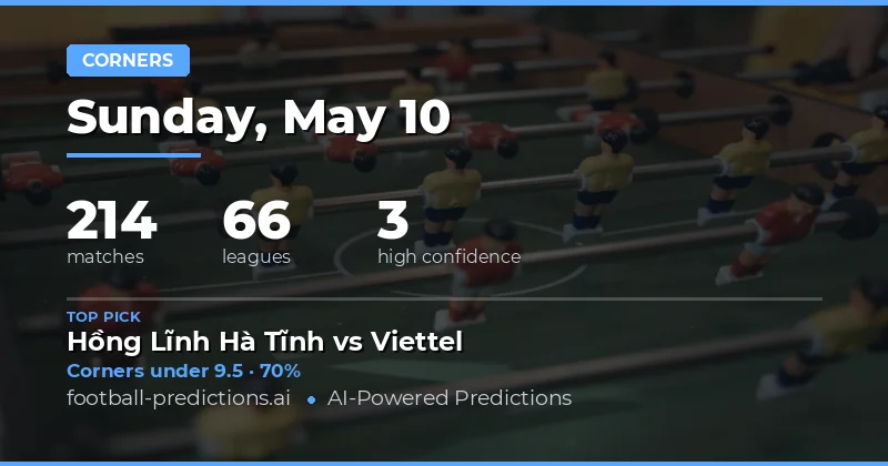 Corners Betting Preview for 10 May 2026