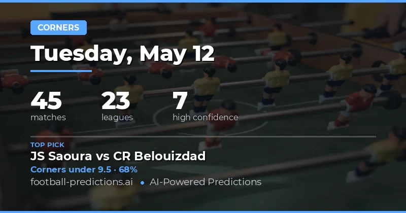 Corners Betting Preview for 12 May 2026