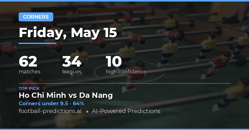 Corners Betting Preview for 15 May 2026