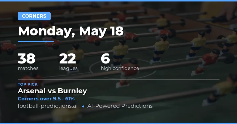 Corners Betting Preview: 18 May 2026