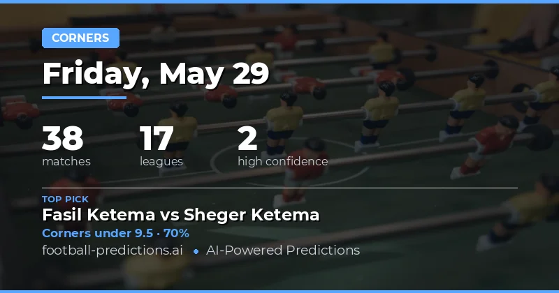 Corners Betting Preview for 29 May 2026