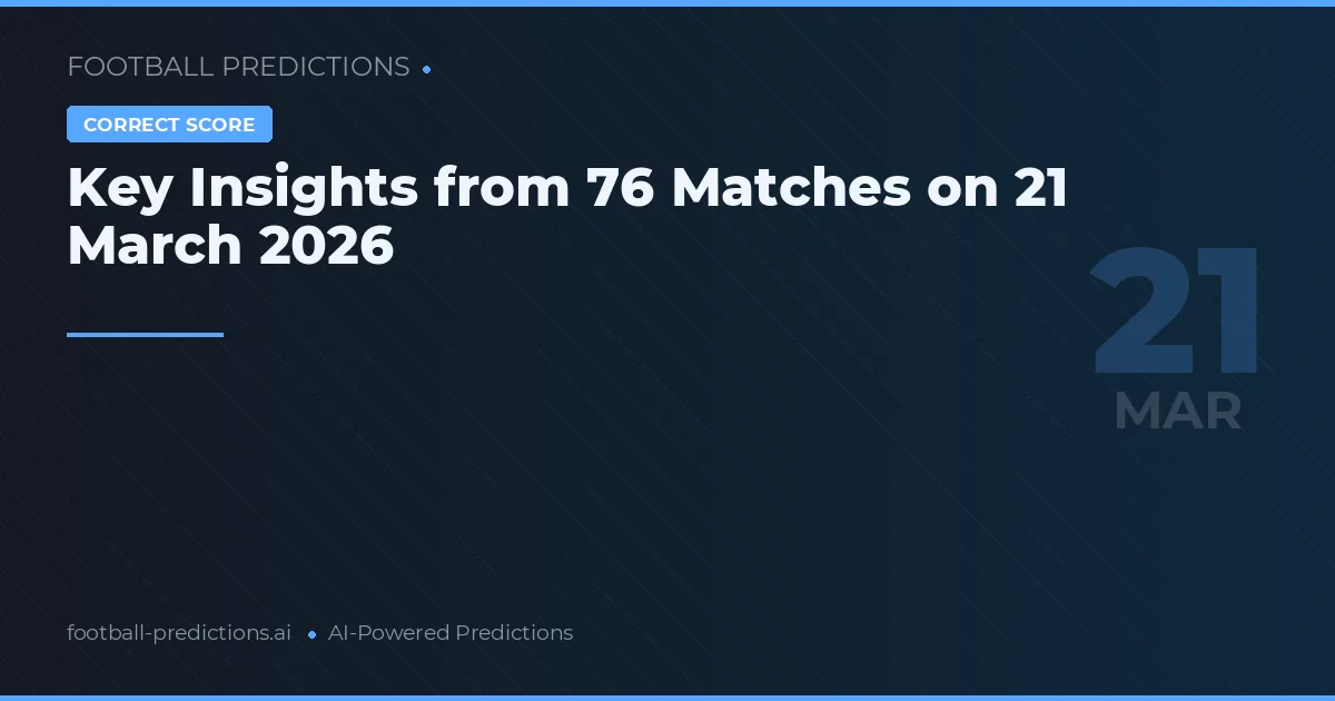 Key Insights from 76 Matches on 21 March 2026