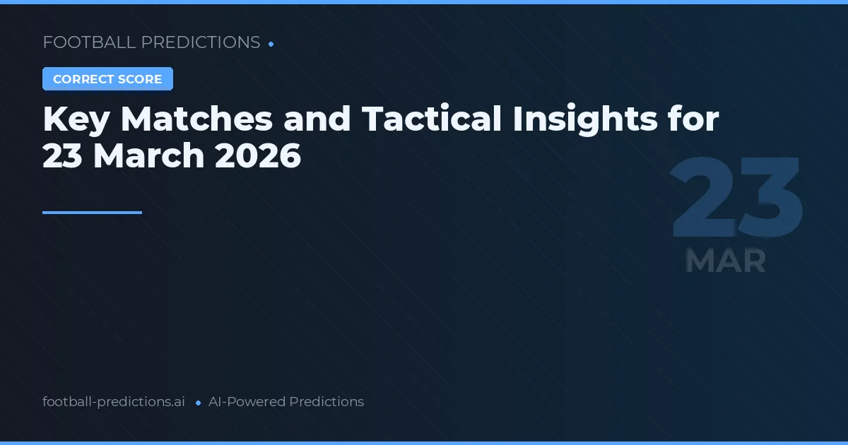 Key Matches and Tactical Insights for 23 March 2026