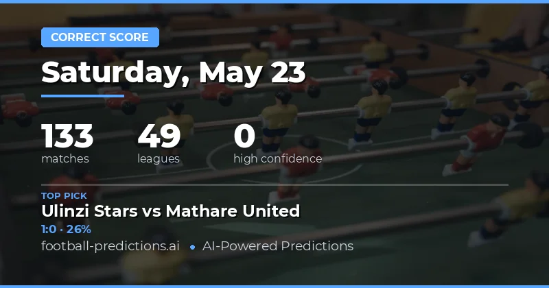 Expert Correct Score Predictions for 23 May 2026