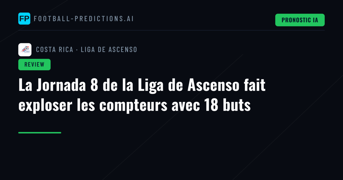 La Jornada 8 de la Liga de Ascenso fait exploser les compteurs avec 18 buts