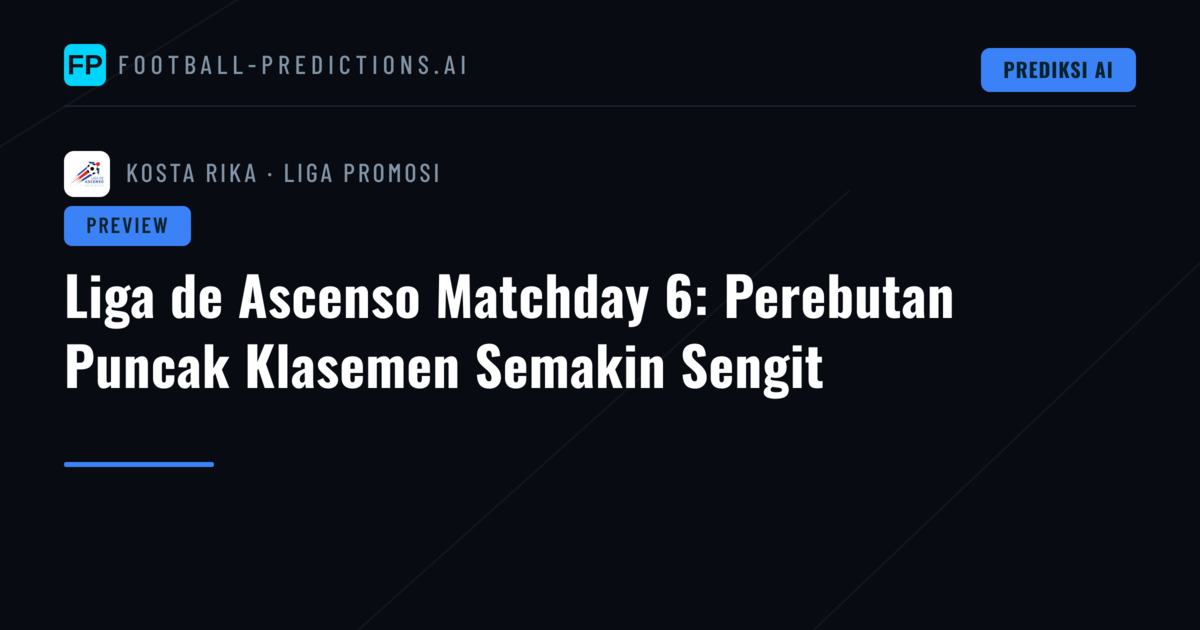 Liga de Ascenso Matchday 6: Perebutan Puncak Klasemen Semakin Sengit