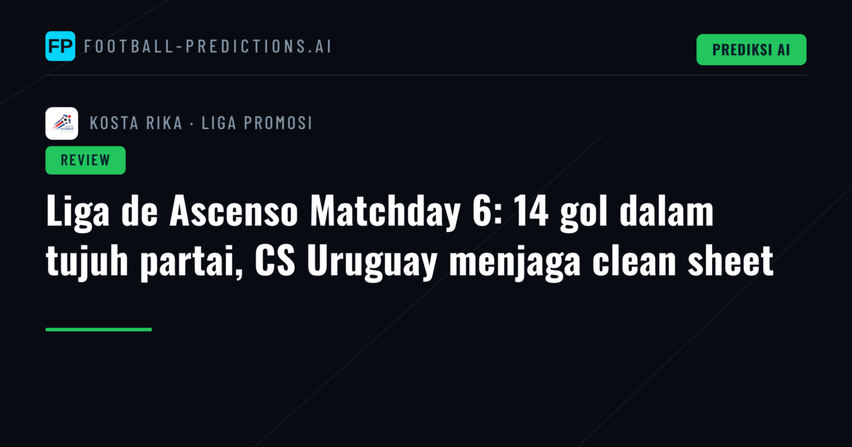 Liga de Ascenso Matchday 6: 14 gol dalam tujuh partai, CS Uruguay menjaga clean sheet