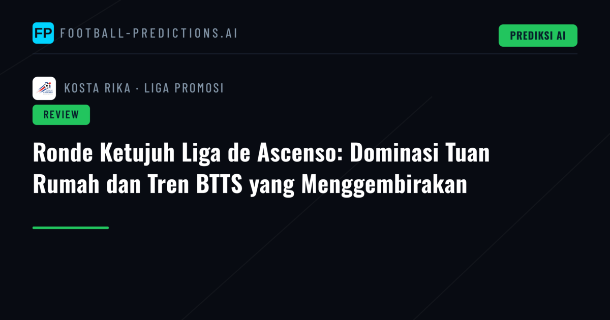 Ronde Ketujuh Liga de Ascenso: Dominasi Tuan Rumah dan Tren BTTS yang Menggembirakan