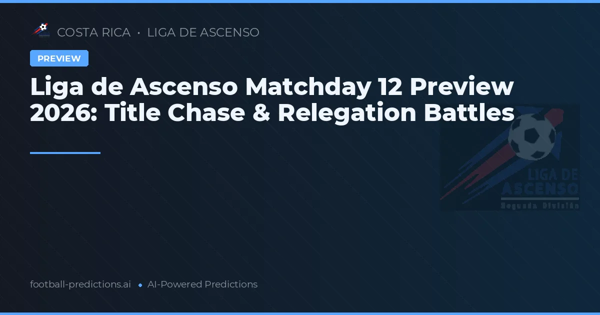 Liga de Ascenso Matchday 12 Preview 2026: Title Chase & Relegation Battles