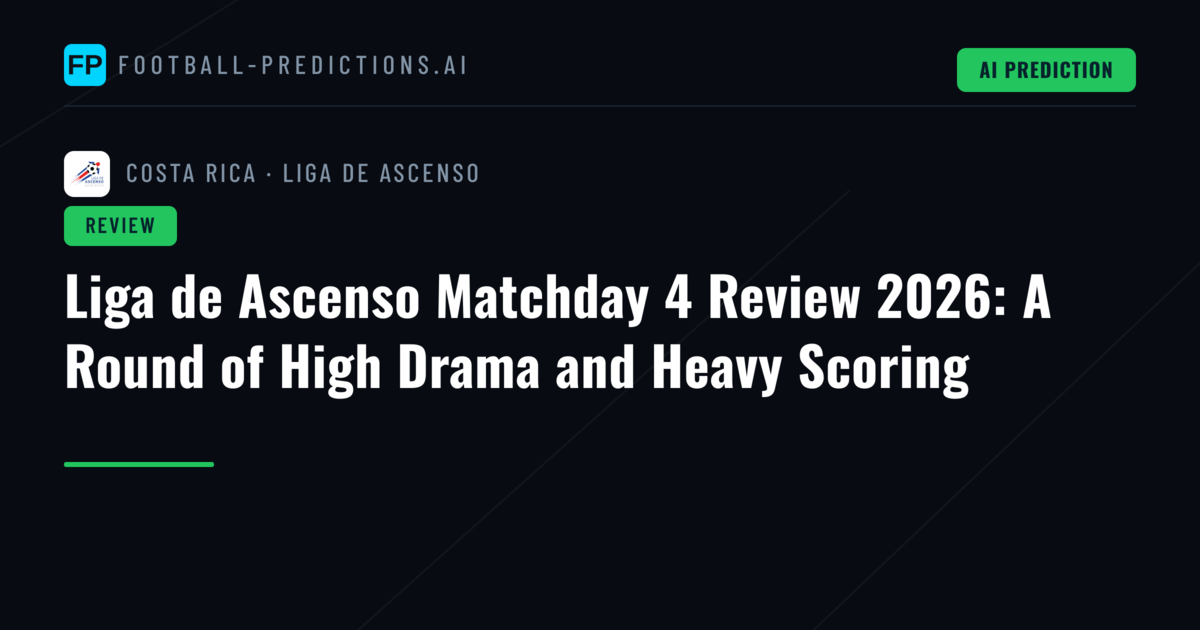 Liga de Ascenso Matchday 4 Review 2026: A Round of High Drama and Heavy Scoring