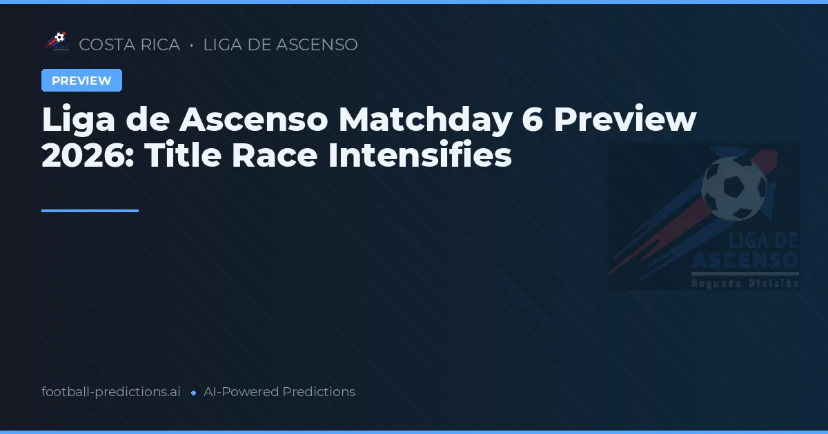 Liga de Ascenso Matchday 6 Preview 2026: Title Race Intensifies