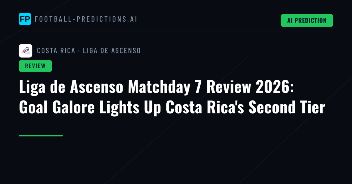 Liga de Ascenso Matchday 7 Review 2026: Goal Galore Lights Up Costa Rica's Second Tier