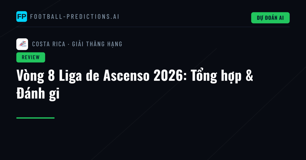 Vòng 8 Liga de Ascenso 2026: Tổng hợp & Đánh gi