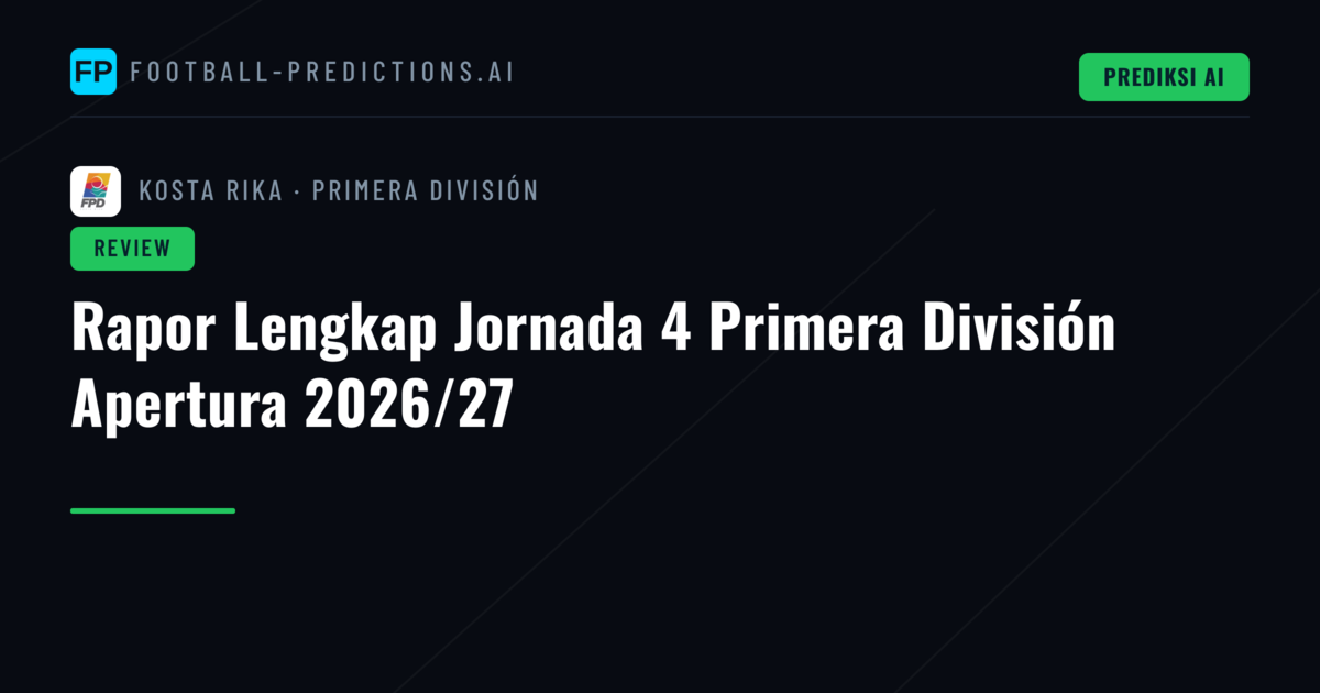 Rapor Lengkap Jornada 4 Primera División Apertura 2026/27
