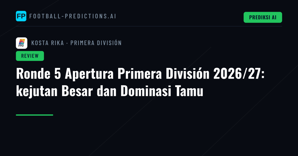 Ronde 5 Apertura Primera División 2026/27: kejutan Besar dan Dominasi Tamu