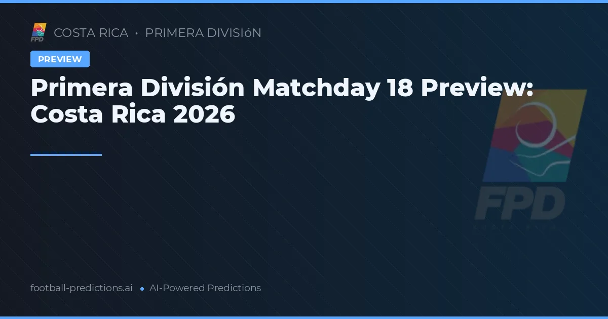 Primera División Matchday 18 Preview: Costa Rica 2026